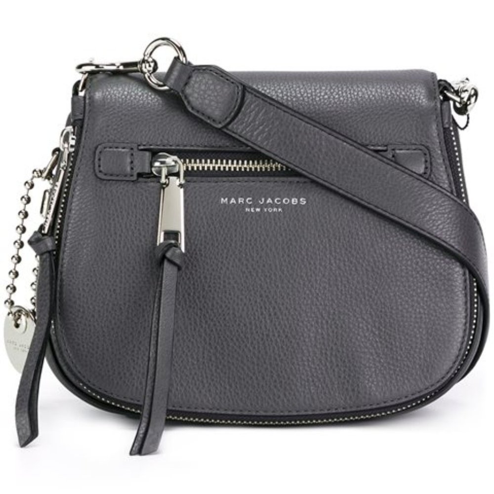 Recruit Nomad Pebbled Leather Crossbody Bag - Grey